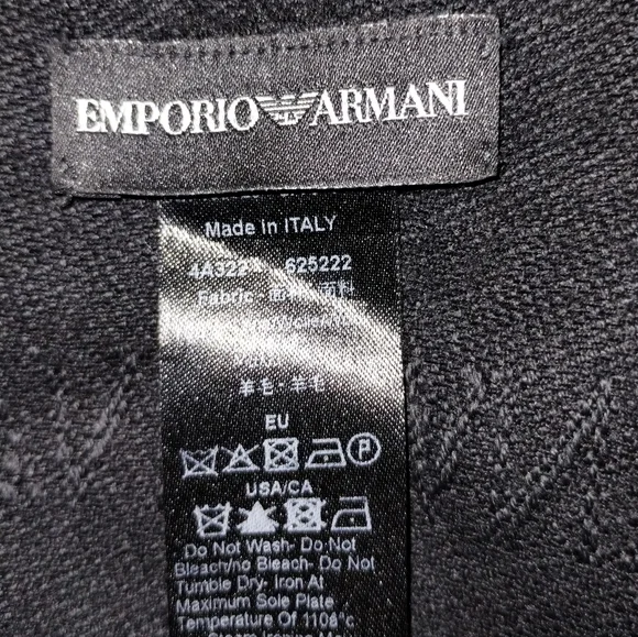 100% Authentic Emporio Armani black silk printed scarf